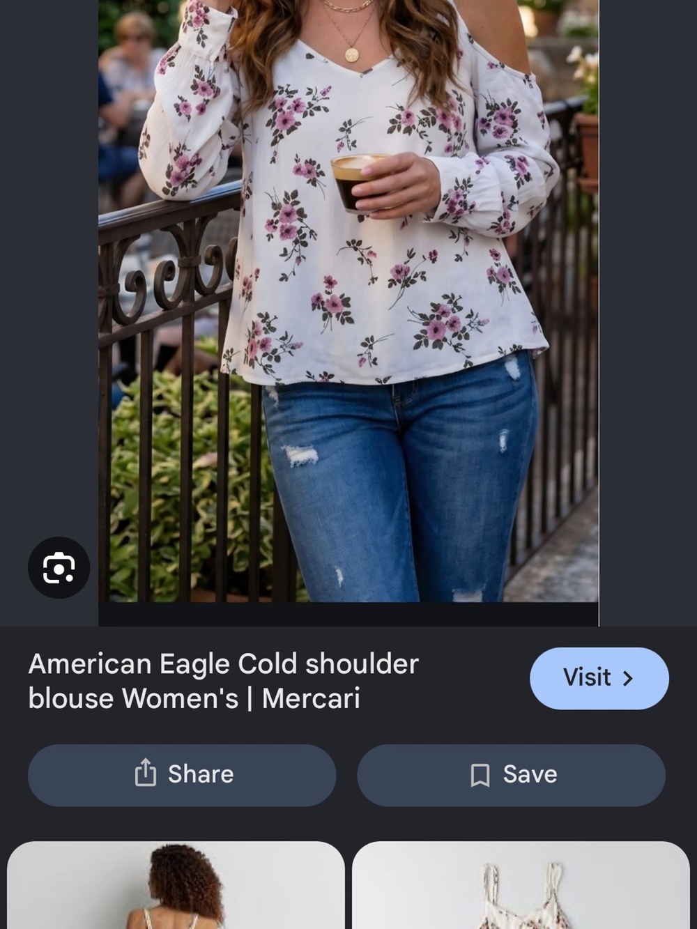 American Eagle Outfitters Burgundy Floral Blouse - Picture 5 of 5